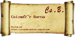 Csizmár Barna névjegykártya