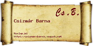Csizmár Barna névjegykártya