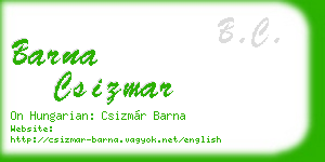 barna csizmar business card